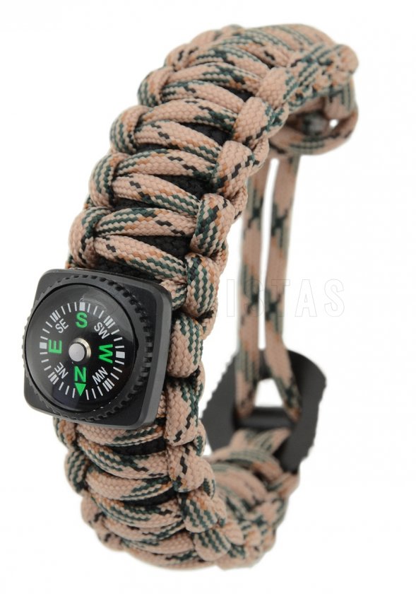 Outdoor armband met kompas en accessoires