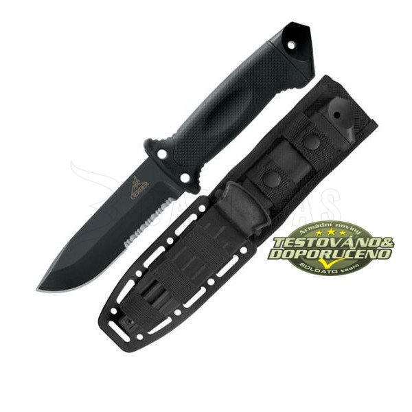 Mes Gerber LMF II Infantry, zwart, gecombineerd lemmet