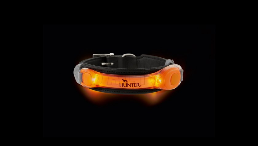 Verlicht LED-hangertje voor halsband Hunter oranje