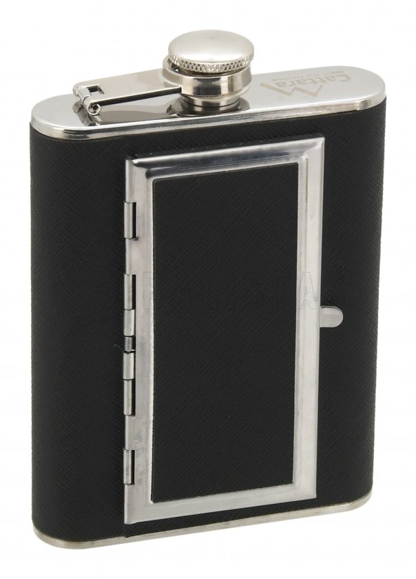 Heupfles Cattara 175ml met etui voor sigaren