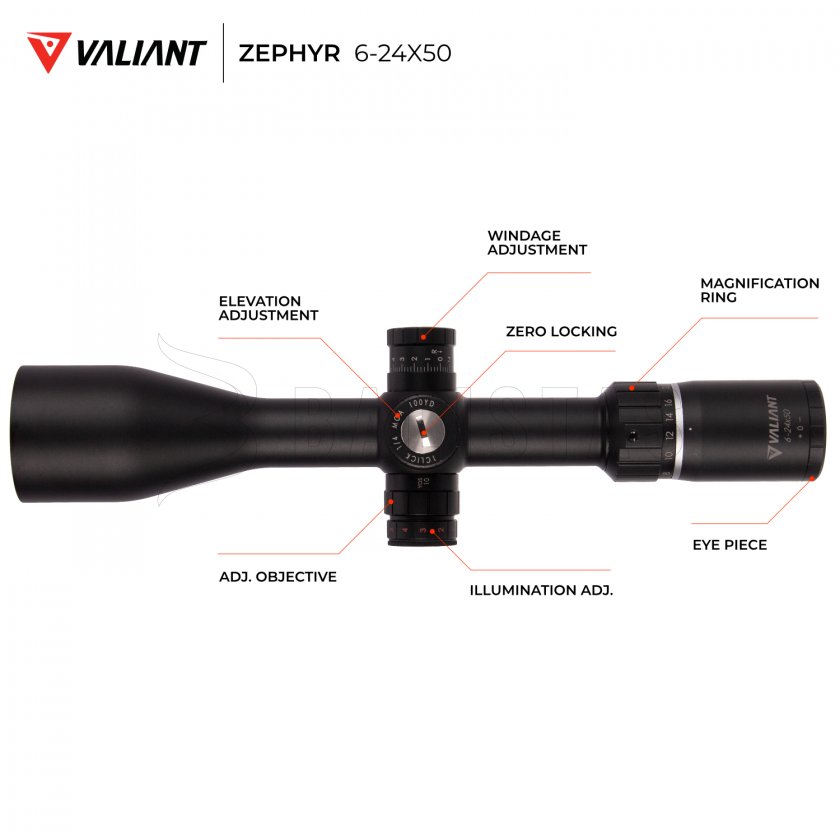 Richtkijker Valiant Zephyr 6-24x50 SF SIR Mil-Dot