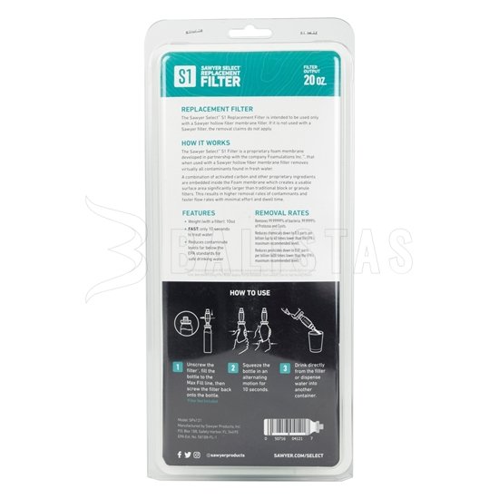 Fles Sawyer S1 Foam Filter