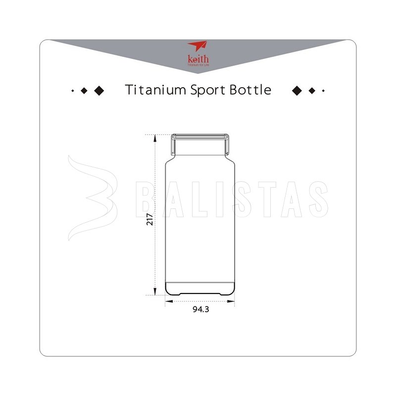 Titanium fles Keith Sport Bottle 1200ml