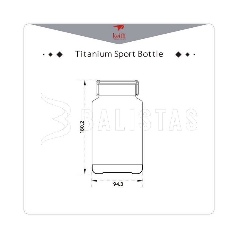 Titanium fles Keith Sport Bottle 900ml