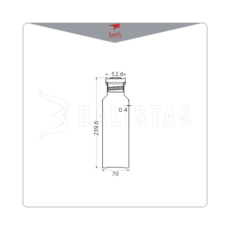 Titanium fles Keith Sport Bottle 700ml