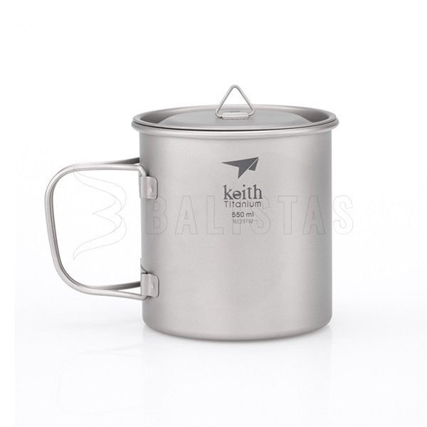 Titanium mok Keith met deksel 550ml