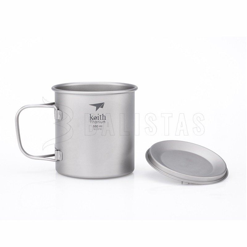 Titanium mok Keith met deksel 550ml