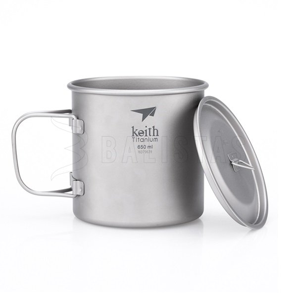 Titanium mok Keith met deksel 650ml