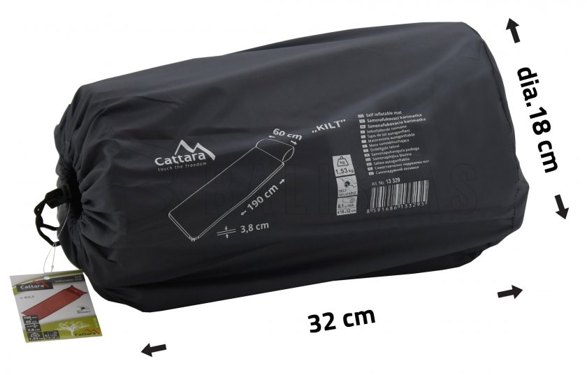 Zelfopblazend slaapmatje Kilt 3,8cm met kussen