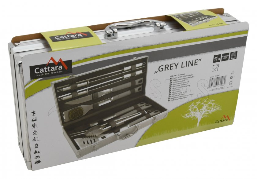 Grilgereedschap Cattara Grey Line set 11 stuks
