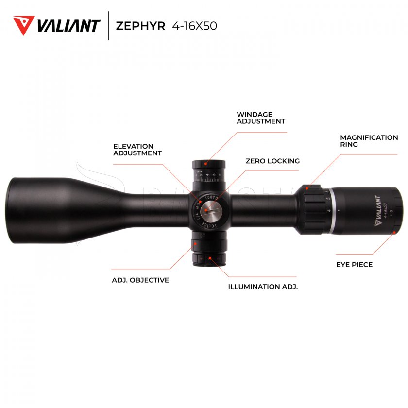 Richtkijker Valiant Zephyr 4-16x50 SF SIR Mil Dot