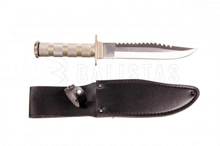 Survival mes Fox Outdoor met leren etui