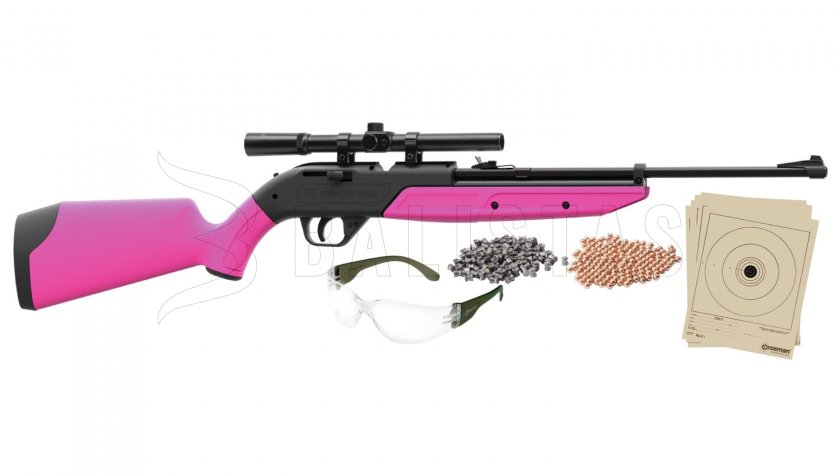 Luchtbuks Crosman Pumpmaster 760 SET 4,5mm roze