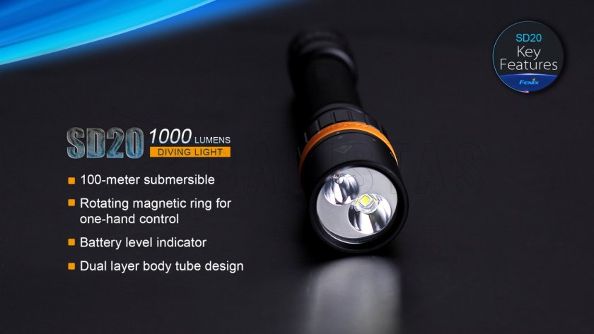 Duik LED-zaklamp Fenix SD20