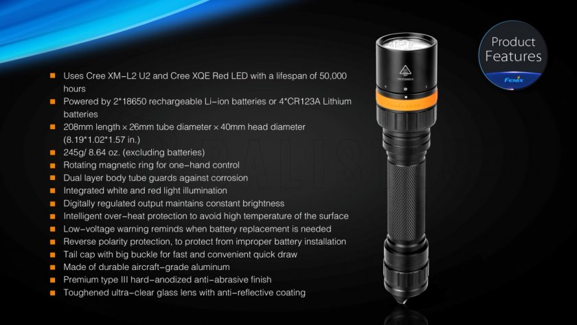 Duik LED-zaklamp Fenix SD20