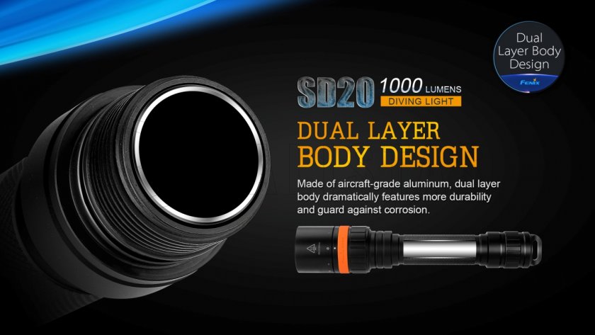 Duik LED-zaklamp Fenix SD20