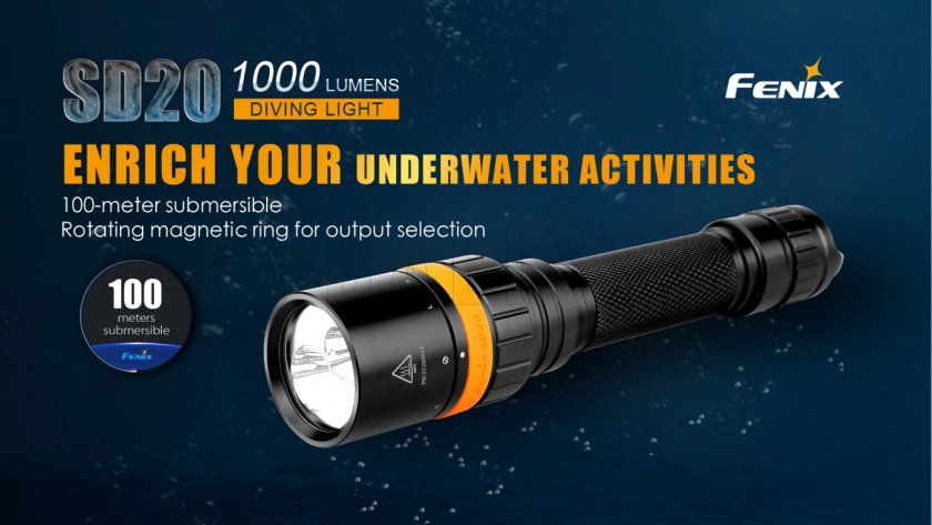 Duik LED-zaklamp Fenix SD20