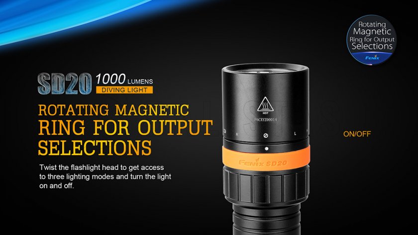 Duik LED-zaklamp Fenix SD20