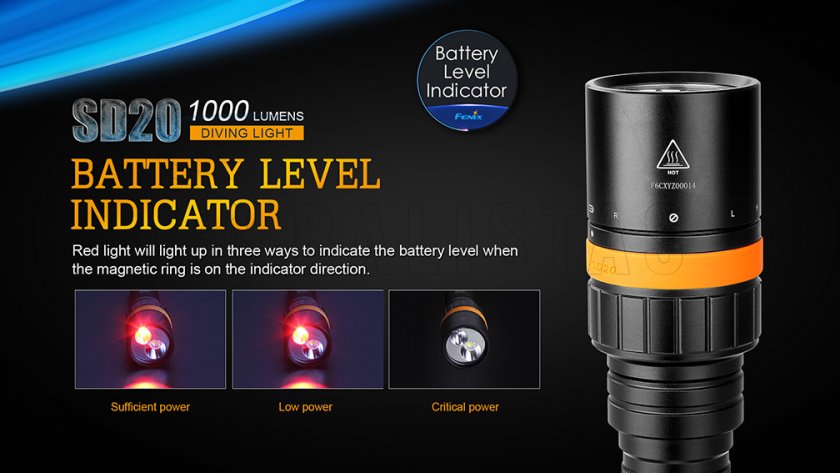 Duik LED-zaklamp Fenix SD20