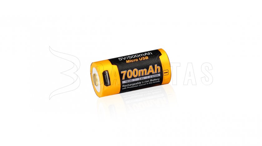 Oplaadbare USB batterij Fenix RCR123A/16340 (Li-ion)