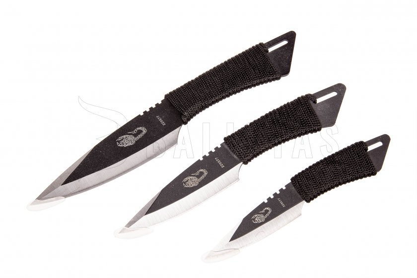 Messenset Kandar zwart paracord (115)