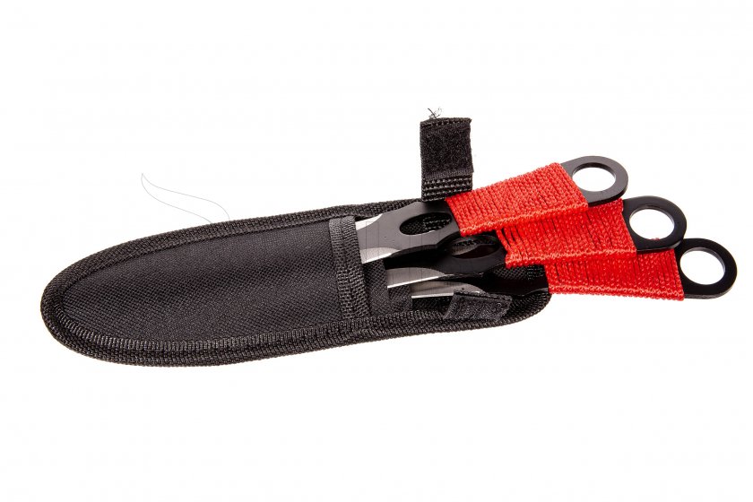 Set werpmessen Kandar rood paracord (82)