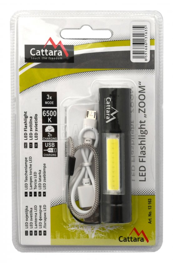 Zaklamp LED Cattara 120lm oplaadbaar