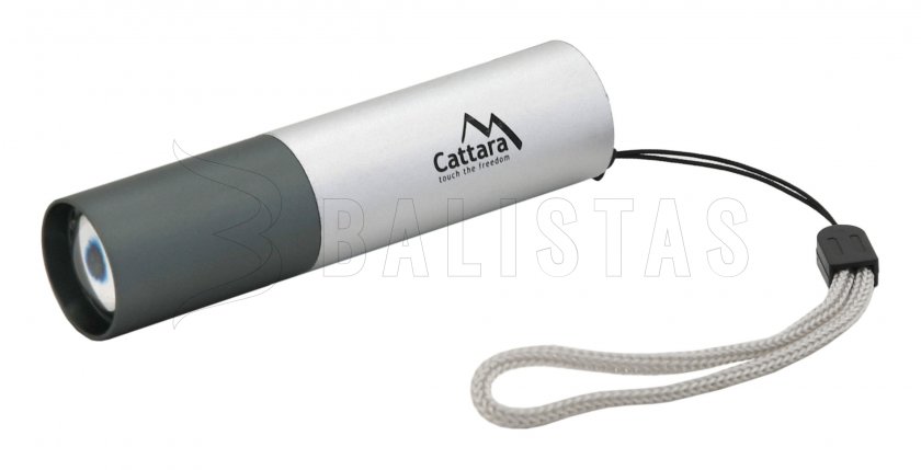 Zaklamp zakformaat LED Cattara 120lm ZOOM oplaadbaar SILVER