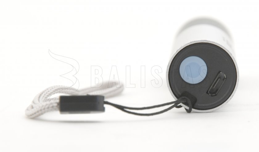 Zaklamp zakformaat LED Cattara 120lm ZOOM oplaadbaar SILVER