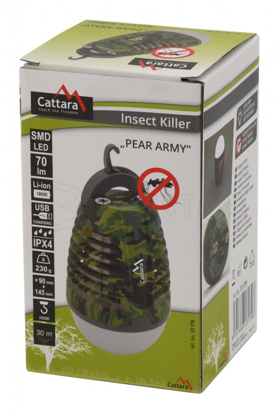 Zaklamp PEAR ARMY oplaadbaar + insectenvanger