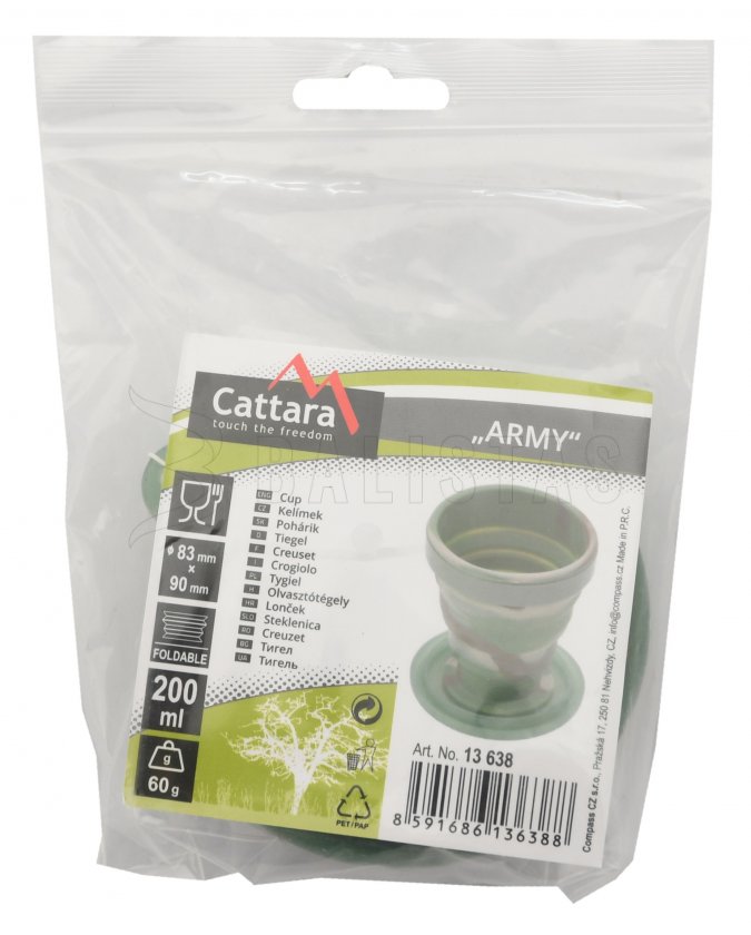 Siliconen opvouwbare beker ARMY 200ml