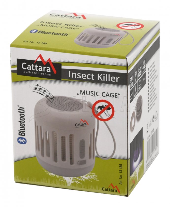 Zaklamp MUSIC CAGE Bluetooth oplaadbaar + UV insectenvanger