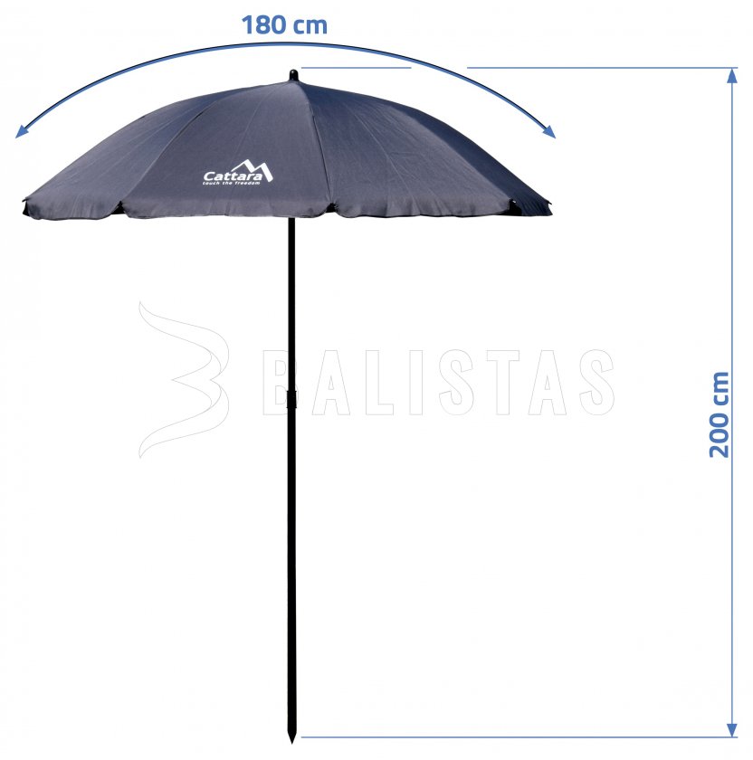 Opvouwbare parasol TERST 180cm grijs