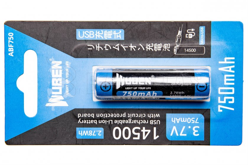 Batterij Wuben 14500B Li-Ion 750mAh