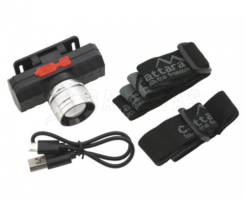 Hoofdlamp Cattara SCORPION 90lm XPE ZOOM oplaadbaar