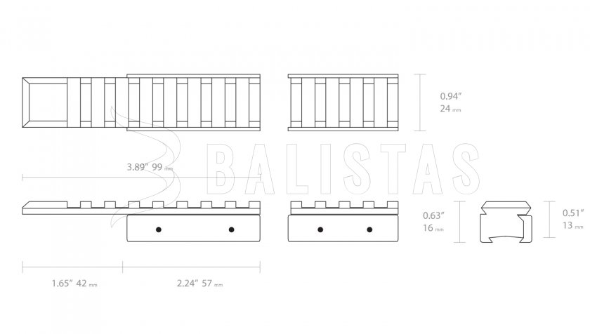 Adapter montáže Hawke 11mm naar 22mm, tweedelig