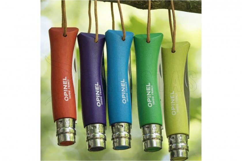 Mes Opinel 7 Inox groen met riempje