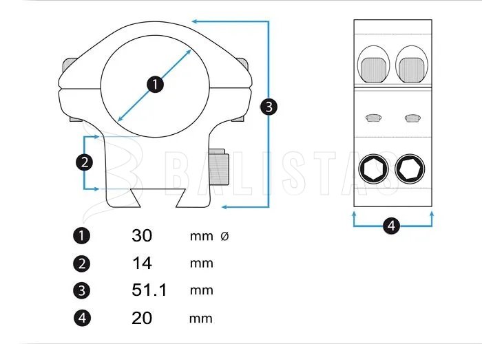 Montage Element Optics Accu-Lite 22mm/30mm hoog