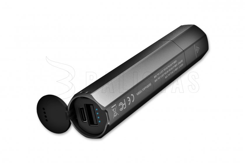 Zaklamp met powerbank Fenix E-CP Zwart