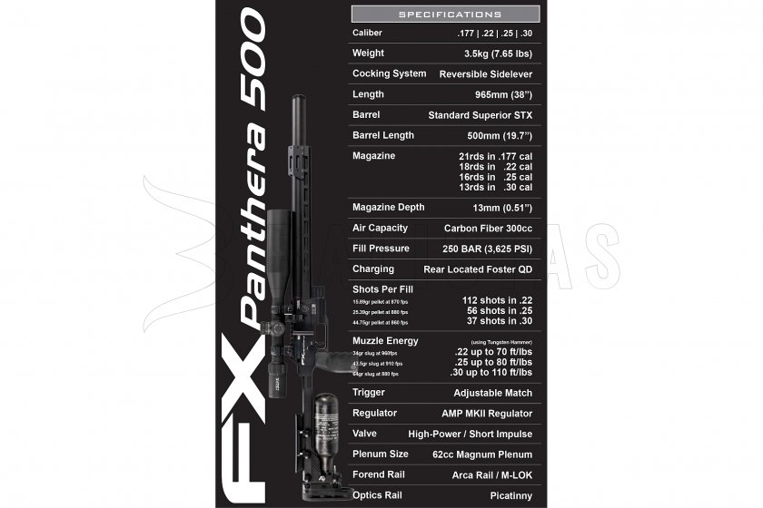 Luchtbuks FX Panthera 500 6,35mm