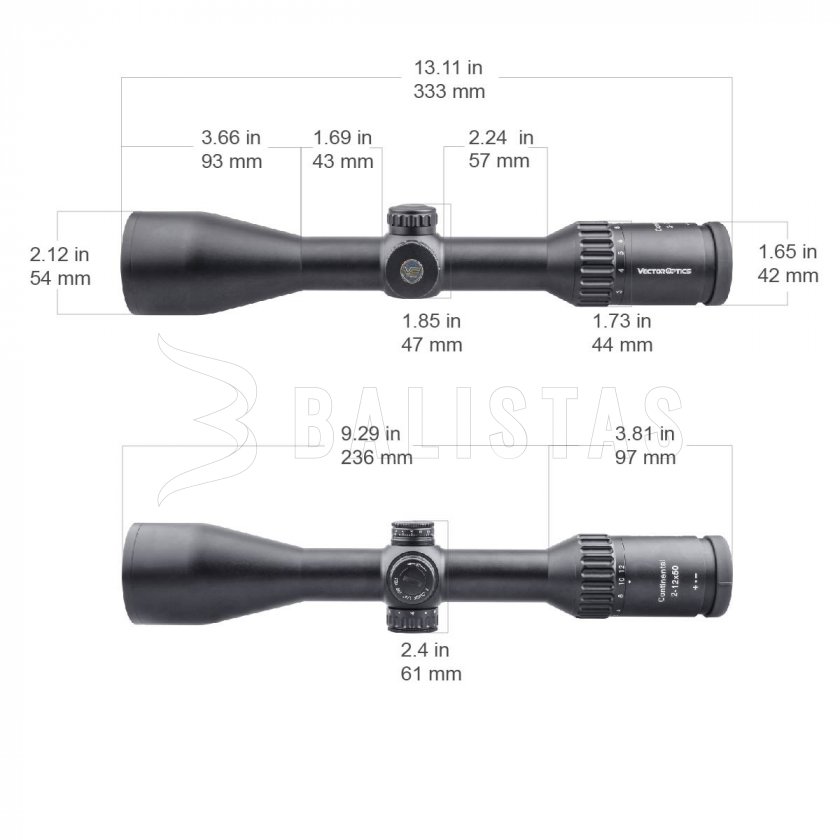 Kijker Vector Optics Continental 2-12x50 SFP VET-10BDC MOA