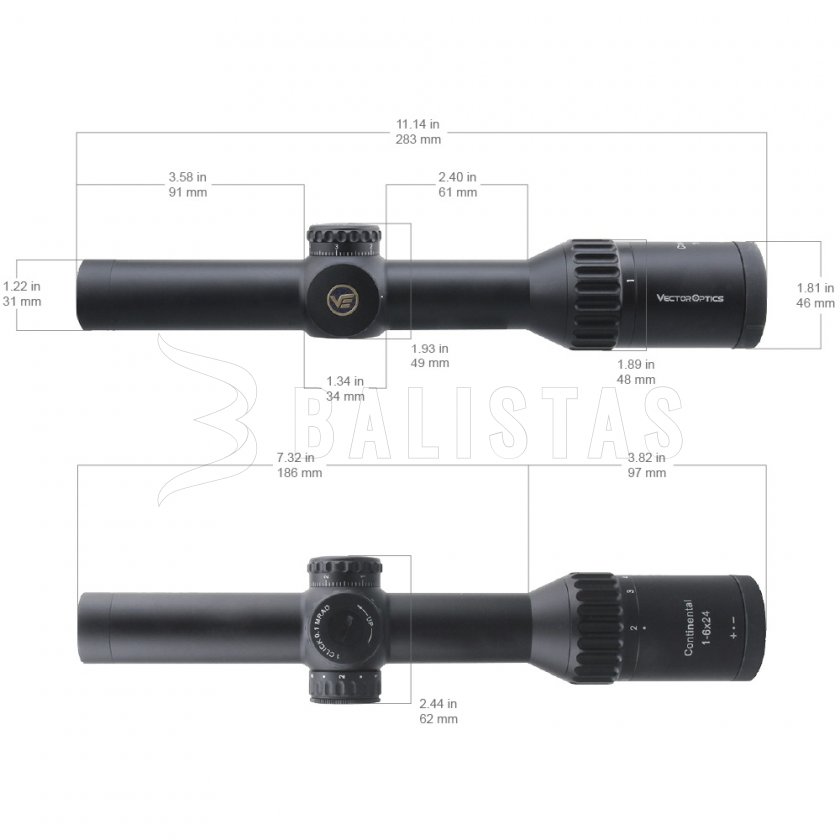 Richtkijker Vector Optics Continental x6 1-6X24 SFP Tactical VEC-T6M MRAD
