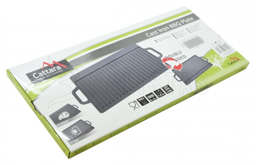 Grillplaat dubbelzijdig 50x23x1,4cm