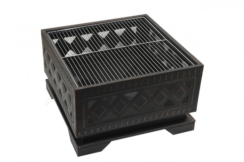 Vuurkorf SQUARE copper patina met deksel