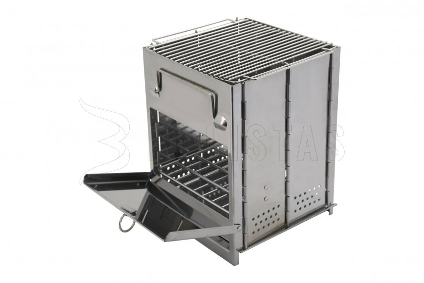 Grill kooktoestel op hout Cube opvouwbaar