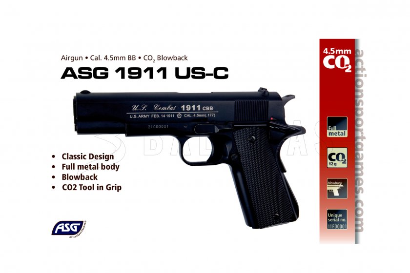 Luchtpistool ASG 1911 US-C blowback 4,5mm