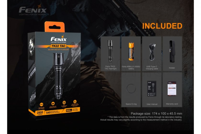 Tactische zaklamp Fenix TK22 TAC