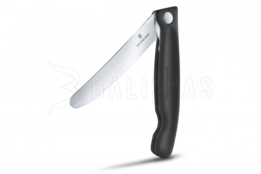 Zakmes voor groenten Victorinox gekarteld lemmet Zwart