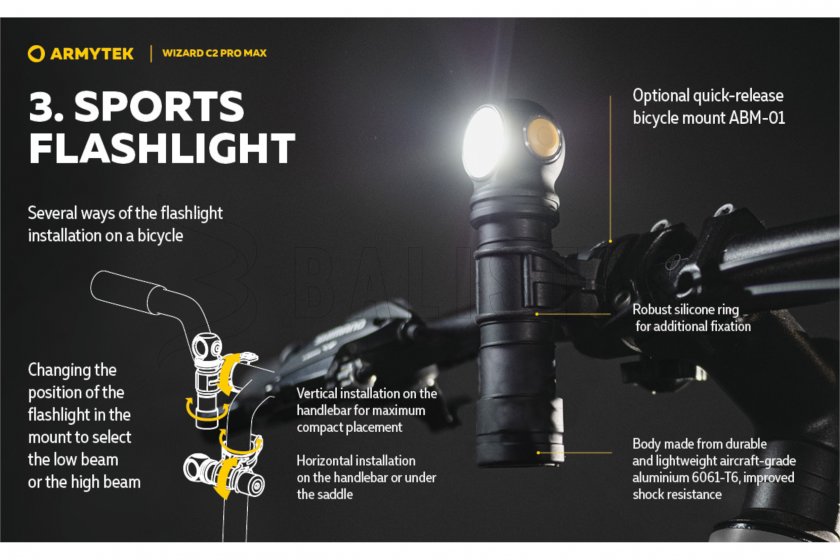 Hoofdlamp Armytek Wizard C2 Pro MAX Koud licht