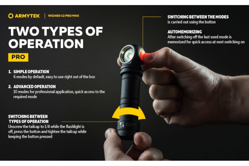 Hoofdlamp Armytek Wizard C2 Pro MAX Warm licht